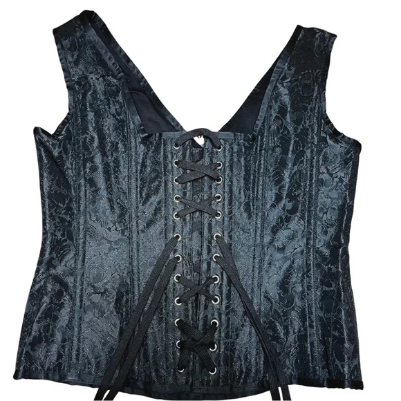 Corset Story Black Brocade Waist Taming
Overbust With Shoulder Straps 36 Waist - Picture 6 of 10